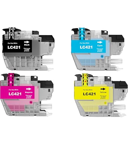 Cartucce Inchiostro DOREINK LC421XL Compatibili Brother - Set 4 Colori Per Stampanti DCP-J1050DW E Simili Cartucce Brother