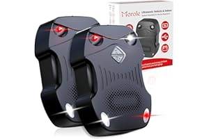 Morole Ahuyentador de Ratas, 3 en 1 Ahuyentador de Ratones, Ultrasonido Ratas Alimentación-Batería de Coche 12 V, USB o Baterías AA, Repelente Ratas Coche para Autos, Garaje Jardín y Vivienda (2PCS)