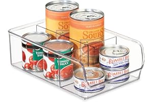 INTERDESIGN iDesign Organizer cucina con manico, Contenitore cucina in plastica con 3 scomparti di medie misure, Scatola cucina senza coperchio ideale per cassetti e dispensa, trasparente
