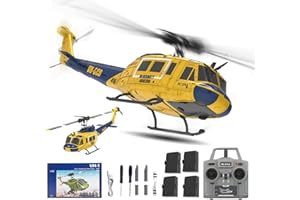 NULA RC ERA C032 UH-1 Huey RC Helicóptero teledirigido, escala 1/48 6CH, 2,4 G, giroscopio militar teledirigido de 6 ejes con vuelo de retorno 3D para adultos principiantes (RTF/4 baterías)
