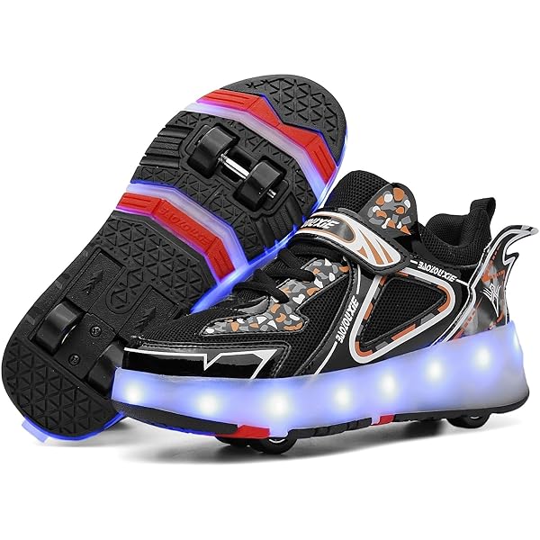 ENEN Schoenen Met Wieltjes Voor Jongens en Meisjes - 2-in-1 Rolschaatsen, Intrekbare Outdoor Gymschoenen, 2 Wielen - Zwart, Wit, 31 EU ENEN Schoenen Met Wieltjes Voor Jongens en Meisjes - 2-in-1 Rolschaatsen, Intrekbare Outdoor Gymschoenen, 2 Wielen - Zwart, Wit, 31 EU
