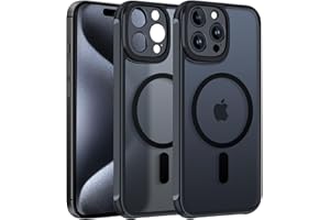 ‎IVOLER ivoler Etui kompatybilne z iPhone 15 Pro Max 6,7", kompatybilne z MagSafe [ochrona aparatu], miękkie, odporne na zarysowania, czarne