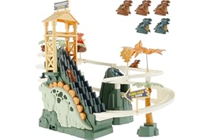 PRETTY KAURV Climb Stairs Toy Electric Dinosaur Climbing Stairs Tracks Slide Toy Set for Kids Musical Dinosaur Orbit Chasing Race Track Game Set with LED Flashing Lights Indoor Toy for Toddlers Kids(green)