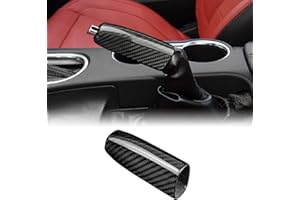 KUNGKIC fibre de carbone voiture frein à main couverture poignée levier Compatible with Ford Mustang 2015-2022 accessoires intérieurs