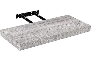 STILISTA mensola a parete Volato, a libero posizionamento, colore e dimensioni a scelta, 80 cm Aspetto Legno Bianco Rustico