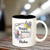 Buy Huppme Happy Birthday Disha Inner Black Coffee Name Mug Online ...