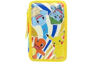 CYPBRANDS - Pokémon, Astuccio, Astuccio a 3 piani, Materiale scolastico, Multicolore, Prodotto ufficiale
