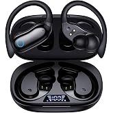 CAPOXO Sports Bluetooth Headphones with Hook, 96H, ANC -30dB, IPX7 | LED Display, ENC Microphone, Stereo Sound 16 mm, Deep Ba