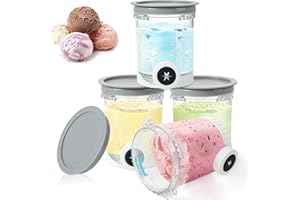 Sunshine smile Behälter für Ninja Swirl by Creami,4er-Set Eiscremebecher und Deckel Kompatibel mit Ninja Creamy NC701EU NC700 Serie Eismaschinen,für Ninja Swirl Eismaschine,Spülmaschinenfest,BPA-frei