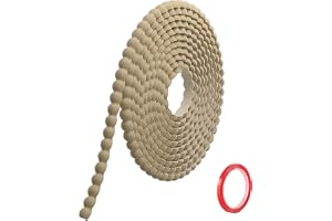 Hengrongshen Dekorlister, självhäftande trä (3M x 8mm) Flexibla PVC-vägglister med 3D träpärlfrisyr, att dra av och klistra fast, idealiskt för vägg, spegelramar, tak, kakel, TV-väggkanter
