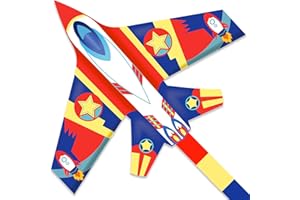 Mint's Colorful Life Cometa de avión para niños y Adultos, Cometa fácil de Volar para niños y niñas, Mejor Cometa de Playa para Principiantes con Cuerda de Cometa de 90 Metros y Cola Larga