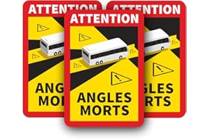 ISECUR Angles Morts - Targhetta magnetica per la Francia, 17 x 25 cm, 3 pezzi, per autobus e furgoni, con attenzione/avvertenza/avvertimento, resistente agli agenti atmosferici