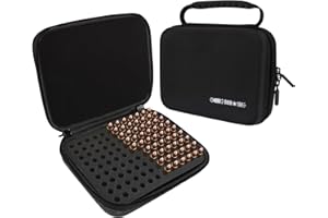 Meetikar 9MM Patronenbox für 108 Patronen, kompatibel mit .380 ACP .32 ACP .45 ACP, 9mm Luger, 9mm Parabllum, 9mm Makarov, 30 Luger, 32 S&W, 40 S&W, Patronenbox kann gesperrt Werden.