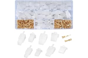 QEAPUG 380 Stück Flachstecker Gehäuse Set, 2/3/4/6 Pin Flachsteckhülsen Kit, 2,8mm Männlich/Weiblich Anschlussklemmen Federsatz Kabel Steckverbinder Kabelschuhe für Kfz Auto Motorräder