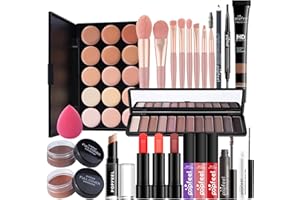 Professionelles Make-up Sets, MKNZOME 24St Schminke Set mit Schminktasche Schminkkoffer Gefüllt Frauen Makeup Paletten Kosmetik Lidschatten Lipgloss Geburtstags Weihnachten Geschenkset