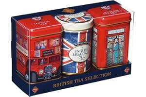 New English Teas - Loose Selection 3 x 25g - Union Jack and British Icons Tins