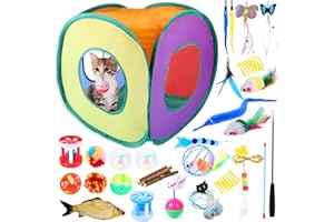 JOTOL Kit Jouet De Boule pour Animaux Domestiques, Toys pour Chat Chaton Minou, Tunnel Chat Jeu 22 pièces
