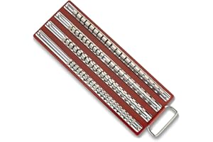 Chiloskit Steckschlüssel-Organizer, Stecknusshalter, Stahlschiene, Werkzeug-Organizer zum Aufstecken, 1/2 Zoll, 1/4 Zoll, 3/8 Zoll (80 Stück)