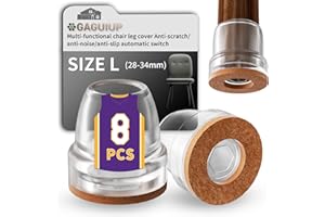 GAGUIUP Anti skid slide automatic switching Chair Leg Floor Protectors,Chair Leg Caps for Bed,Chair,Furniture Leg Protectors,Bar Stool Floor Protectors for Hardwood Floors(8Pcs 1.25"transparent)