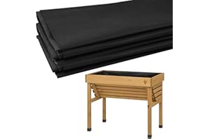 Udewo Fabric Liner for Large Veg Trough Outdoor Raised Bed Planter Liner, 2.9m x 1.6m/115" x 63" Non Woven Black Vegetable Trugs Herb Planter Liner Heavy Duty Plant Grow Bags - Large