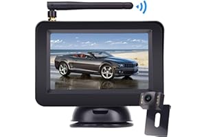 Wireless Reversing Camera, DOUXURY 4.3'' LCD Rear View Monitor + 170° Wide Angle IP68 Waterproof Rear View Camera, Night Vision Universal for Car Van Semi Truck