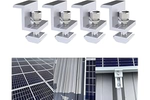 TEVILIK Solarmodul Halterung Endklemme Kit, Solar Panel Randklemme Halterungen, Solar Endklemme Verstellbare Solar Panel ,Befestigung Solarmodul Für Solarpanel, 4 Stück Halter Solarpanel, für Modulhöhe 30 mm