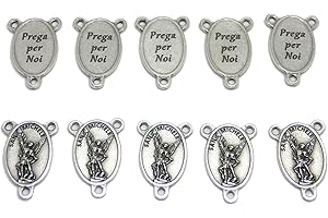 GTBITALY 68.389.30 007 Crociera San Michele arcangelo per Rosario in Argento galvanizzato per 10 Pezzi Misura 2 cm Prega per Noi