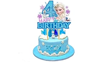 MAIROX Cartoon Decorazioni per torte,Happy Birthday Cake Topper,4 Numero Cake Topper,Cartoon Decorazioni Torta Compleanno,Topper Torta Compleanno, Per Festa di Compleanno (blu 4)