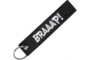 LLAVEROSMOTOR.ES Desconocido Llavero de Moto, Llavero Coche, Llavero para Moteros, Llavero Original de Tela BRAAAP!