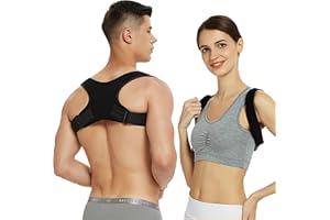 Posbaer Korektor postawy pleców, wygodny i regulowany pasek podpierający plecy, korekcja postawy pleców dla mężczyzn i kobiet, otwórz ramiona