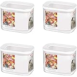 Mepal Modula 106913030600 Plastic Storage Jar, 1000 ml, Clear/White (Pack of 4)