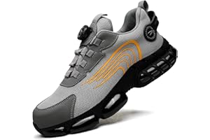 Gugifcto Sicherheitsschuhe Arbeitsschuhe Herren Damen Leicht Sportlich Atmungsaktiv Schnellverschluss Stahlkappen Anti-Smashing Mode Schutzschuhe 36-48 EU