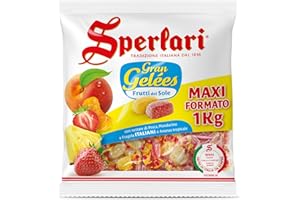 Sperlari - Caramelle Gran Gelèes Assortite Frutti del Sole, Intenso Sapore di Frutta: Pesca, Mandarino, Fragola e Ananas - Sacchetto da 1 kg