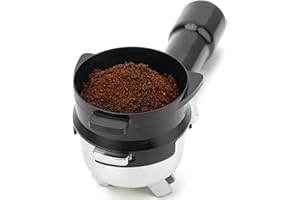 USEAMIE Embudo dosificador de 54 mm para portafiltros Breville Barista Express, Touch, Pro, Infuser, Bambino, Duo-Temp Pro, apto para lavavajillas, color negro
