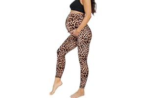 AMIYOYO Leggings premaman da donna a vita alta, opachi, per il tempo libero, elasticizzati, per donne incinte lunghi