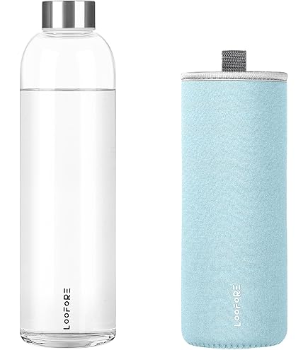 Drinkfles van glas, 550 ml, roze, lekvrije glazen fles van borosilicaatglas, BPA-vrij, geschikt voor koolzuurhoudende en vaatwasmachinebestendig, met beschermhoes, voor warme en koude dranken