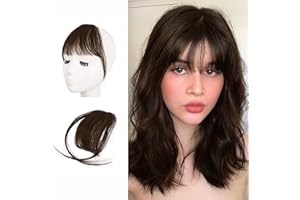 BARSDAR Frangia Clip Capelli Veri, 100% Naturali Frangetta Air Bangs French Bangs Frangia Extension Clip Capelli Veri Cura Capelli Donna lavabile/tingibile