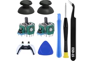 JRILUO Thumbsticks Joysticks Analogsticks und Reparatur Werkzeuge Kit Kompatibel mit PS5, 8-teilig Controller Zubehör Set, Ersatz Analog Stick, Controller Sticks Controller Reparaturset Ersatzteile