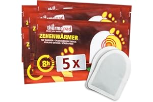 THERMOPAD scaldapiedi adesivi - 5 paia - piedi caldi per 8 ore - attivati a contatto con l'aria - cuscinetto termico - solette termichi per il sport all'aperto