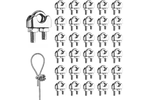 JIUJUDA9 30 Pcs M3 Stainless Steel Wire Rope Clips 3mm, M3 Cable Clamps for 3mm Wire Rope Clamps, U Bolt Saddle Fasteners for Tensioning Wires Ropes in Industry Household Industries Shipping
