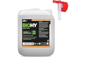 ‎BIOHY BiOHY Creme Seife (10 Liter Kanister) + Auslaufhahn | Hautschonende, rückfettende & geruchsneutrale Handseife | flüssiger Nachfüllpack mit pflanzlichen Inhaltsstoffen | auch für das Gesicht geeignet