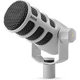 R&Oslash;DE Podcasting, Akış ve İ&ccedil;erik Oluşturma i&ccedil;in XLR ve USB Bağlantılı PodMic USB Dinamik Yayın Mikrofonu (Beyaz)