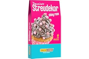 ‎DECOCINO DECOCINO Streudekor Shiny Rose 40g - tolle Farben, rosa, weiß und Herzen, für Streuselfans, ideal für Geburtstage, Feiern und Partys, perfekt für Jungs und Mädchen sowie Kuchen, Torten und Cupcakes