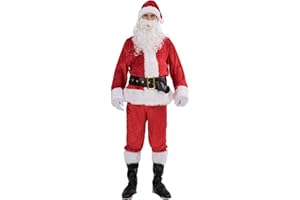 EraSpooky Uomo di Qualità Professionale Babbo Natale Babbo Natale Suit Costume Da Natale Outfit