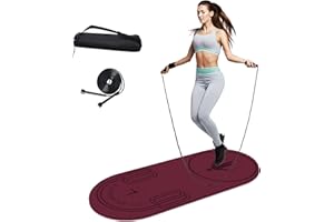 LaiEr Tapis de corde à sauter, tapis d'exercice de fitness, protection des genoux, absorption des chocs, tapis de corde à sauter, antidérapant, pour la maison et la salle de sport (140 x 62 x 8 mm)