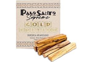 HOLYHOME Legnetti di PALO SANTO Gold Edition - Qualità oro selezionata dal Perù - Incenso Naturale (50 Grammi)