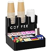Lifewit 2 Tier Coffee Station Organizer for Countertop 10 Compartments Tea Condiment Storage Coffee Bar Organizer for Office