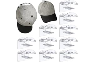 ZEBETTER-HSC 10 Stück Selbstklebende Huthaken, Cap Halterung Wand Kappen Halterung Hutaufbewahrung Huthalter Selbstklebende Hut-Organizer für Verschiedene Mützen, Kopfhörer, Schals, Taschen, Schlüsselanhänger (3)