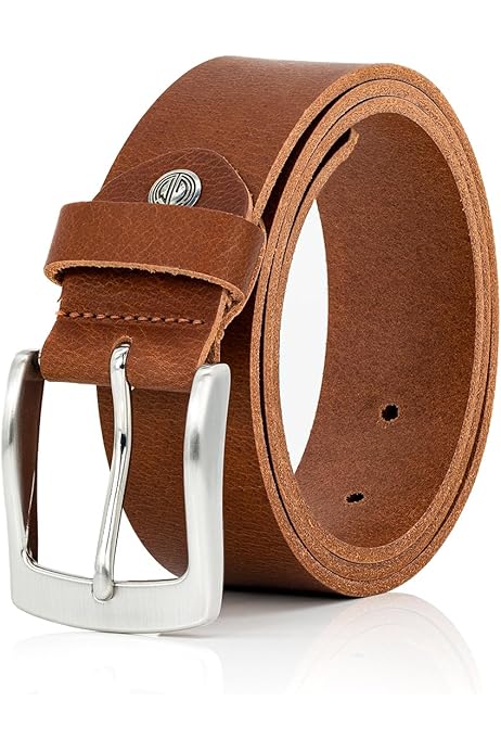 Lindenmann Ceinture Homme De Cuir De Buffle, 40 Mm Large Et 3,8 Mm