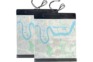 AmiCera Waterproof Map Case, Map Cases Waterproof Hiking, Document Holder Map Pouch with Clear Window for Outdoor Expedition, Durable & Long Lasting Clarity, 12.6" x 11", 2Pcs